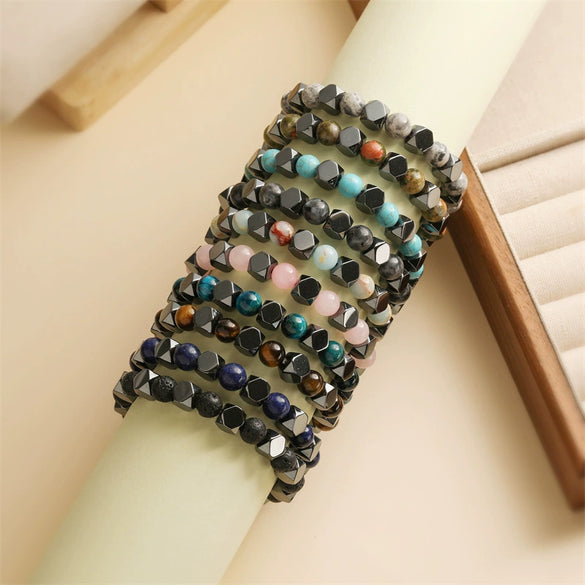 Bracelet Natural Lapis Lazuli Geometric Handmade Jewelry