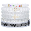 Bracelet Natural Stone Beads Geometric Handmade Cross Charm Faith Friendship Couple Unisex