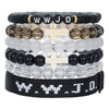 Bracelet Natural Stone Beads Geometric Handmade Cross Charm Faith Friendship Couple Unisex