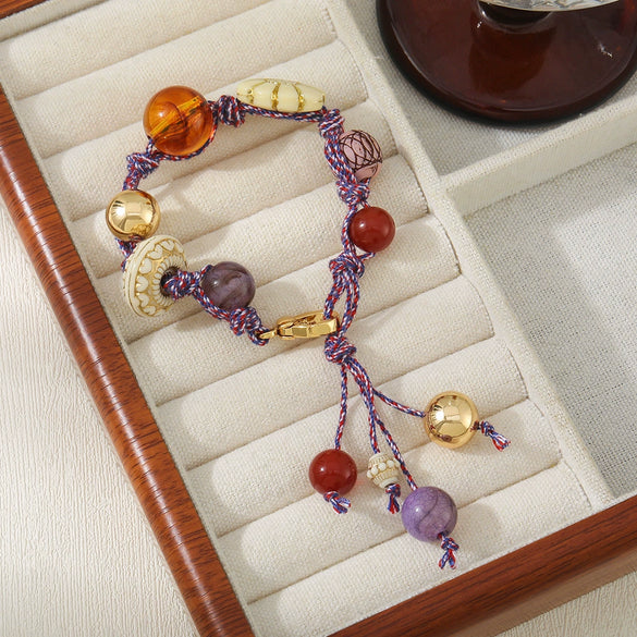 Bracelet Natural Stone Copper Geometric Handmade Jewelry For Women