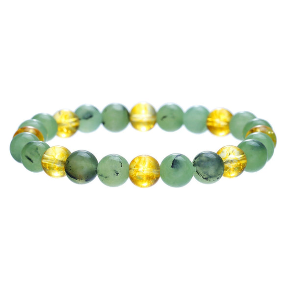 Bracelet Natural Stone Elastic Beaded Geometric Handmade