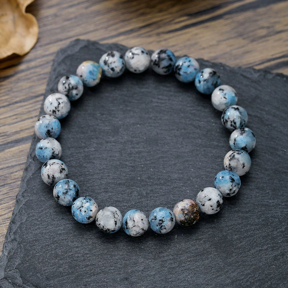 Bracelet Natural Stone Elastic Beaded Geometric Handmade