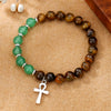 Bracelet Natural Tiger Eye Turquoise Black Gallstone Amethyst Agate Manual Design