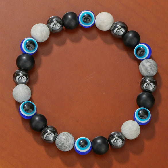 Bracelet Natural Tiger Eye Turquoise Black Gallstone Amethyst Agate Manual Design