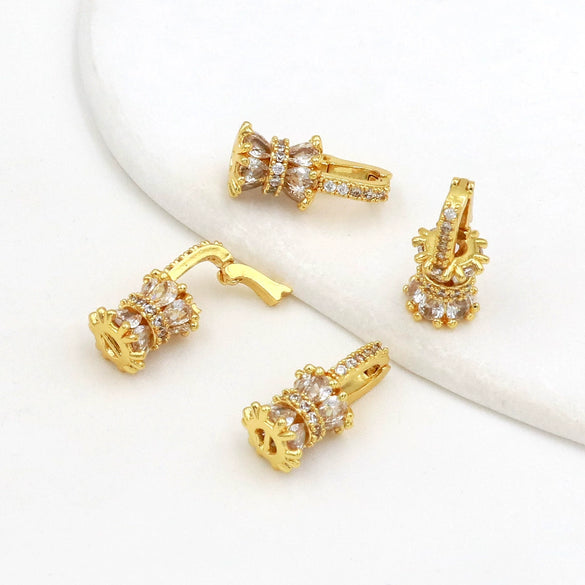 Bracelet Necklace Earrings Pendant Accessories Copper 18K Gold Micropaved Zircon Bead Electroplated