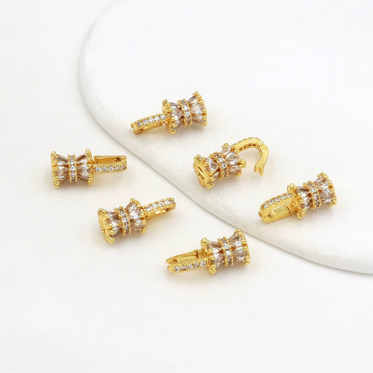 Bracelet Necklace Earrings Pendant Accessories Copper 18K Gold Micropaved Zircon Bead Electroplated