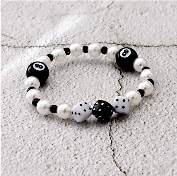 Bracelet Obsidian Stone Alloy Geometric Handmade Cross