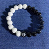 Bracelet Obsidian Stone Alloy Geometric Handmade Cross