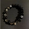 Bracelet Obsidian Stone Alloy Geometric Handmade Cross