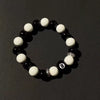 Bracelet Obsidian Stone Alloy Geometric Handmade Cross