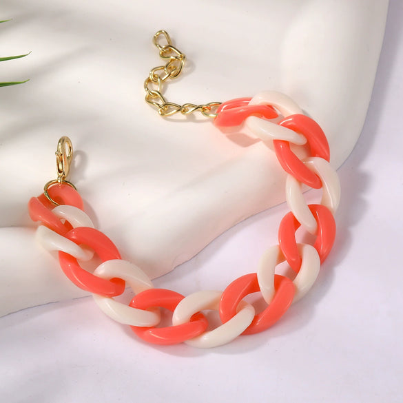Bracelet Plastic Resin Geometric Hiphop Style Electroplating For Women