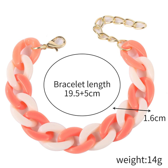 Bracelet Plastic Resin Geometric Hiphop Style Electroplating For Women