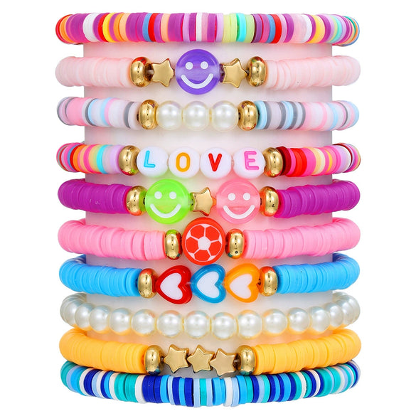 Bracelet Polymer Clay Acrylic Handmade Letters Numbers Text Style