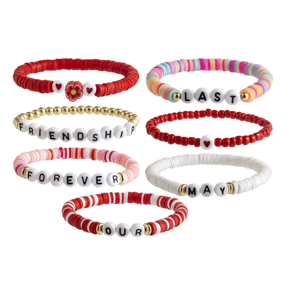 Bracelet Polymer Clay Beaded Strawberry Letter Electroplated Women's