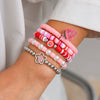 Bracelet Polymer Clay Beaded Strawberry Letter Electroplated Women's