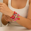 Bracelet Polymer Clay Beaded Strawberry Letter Electroplated Women's