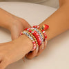 Bracelet Polymer Clay Beaded Strawberry Letter Electroplated Women's