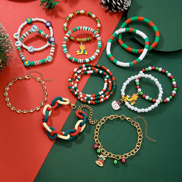 Bracelet Polymer Clay Christmas Geometric Original Design