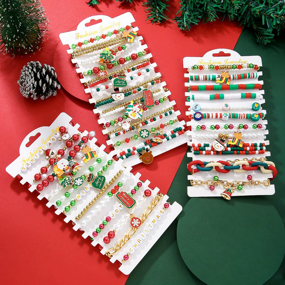 Bracelet Polymer Clay Christmas Geometric Original Design