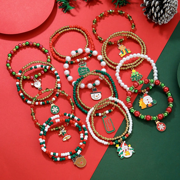 Bracelet Polymer Clay Christmas Geometric Original Design