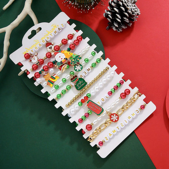 Bracelet Polymer Clay Christmas Geometric Original Design