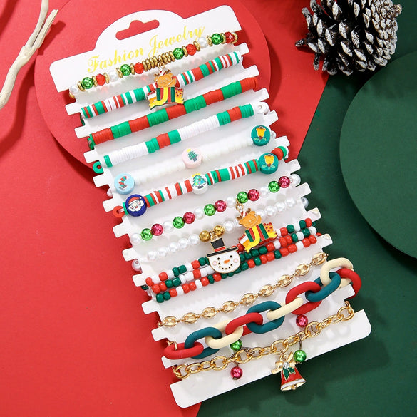 Bracelet Polymer Clay Christmas Geometric Original Design