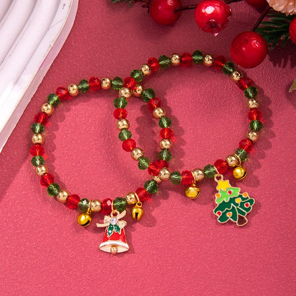 Bracelet Polymer Clay Geometric Christmas Bell Elk Snowflake Festive Holiday Jewelry