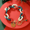 Bracelet Polymer Clay Geometric Christmas Bell Elk Snowflake Festive Holiday Jewelry