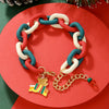 Bracelet Polymer Clay Geometric Christmas Bell Elk Snowflake Festive Holiday Jewelry