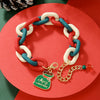Bracelet Polymer Clay Geometric Christmas Bell Elk Snowflake Festive Holiday Jewelry