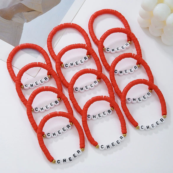 Bracelet Polymer Clay Handmade English Letters Design