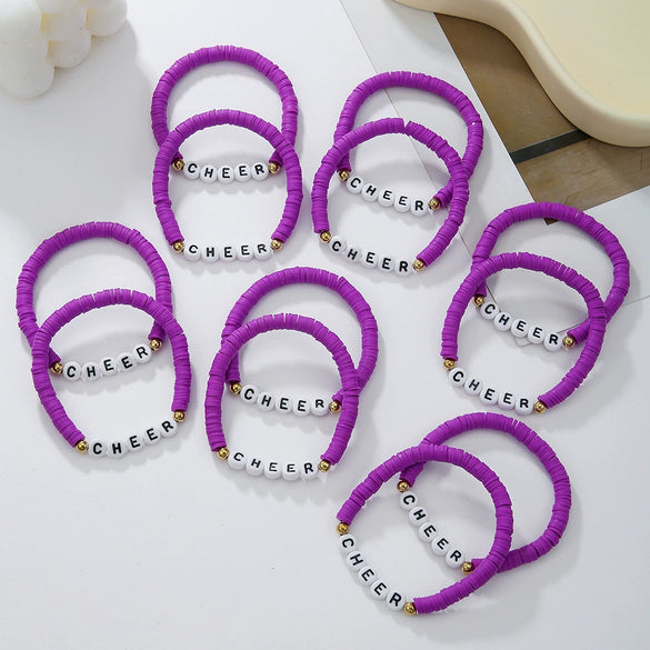 Bracelet Polymer Clay Handmade English Letters Design
