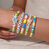 Bracelet Polymer Clay Turquoise Imitation Pearl Geometric Animal Handmade