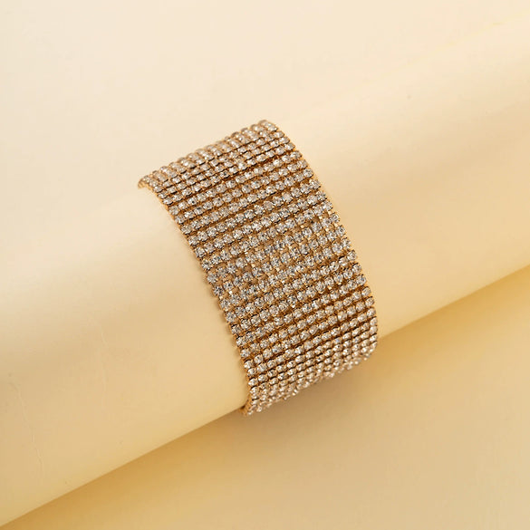 Bracelet Rhinestone Alloy Inlaid Artificial Gem Semiprecious Stone Geometric Exaggerated Style For Women