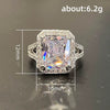 Bracelet Ring Copper Zircon Geometric Princess Style