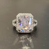 Bracelet Ring Copper Zircon Geometric Princess Style