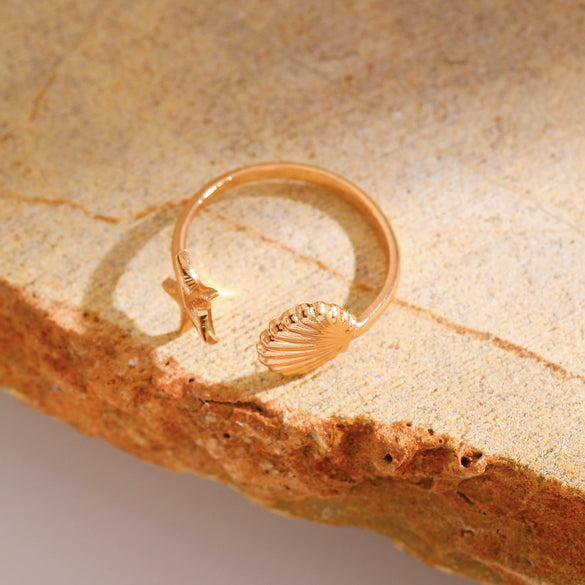 Bracelet Ring Shell Alloy Electroplating Minimalist Style