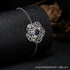 Bracelet S925 Sterling Silver Crystal Flower Geometric Set With Gems For Women