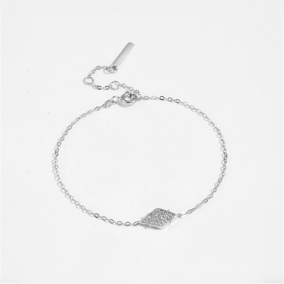 Bracelet S925 Sterling Silver Geometric Electroplated Platinum 18K Gold Light Luxury Style