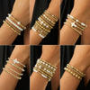 Bracelet Set Imitation Pearl Geometric Handmade Ins Style For Women