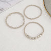 Bracelet Set Imitation Pearl Geometric Handmade Ins Style For Women
