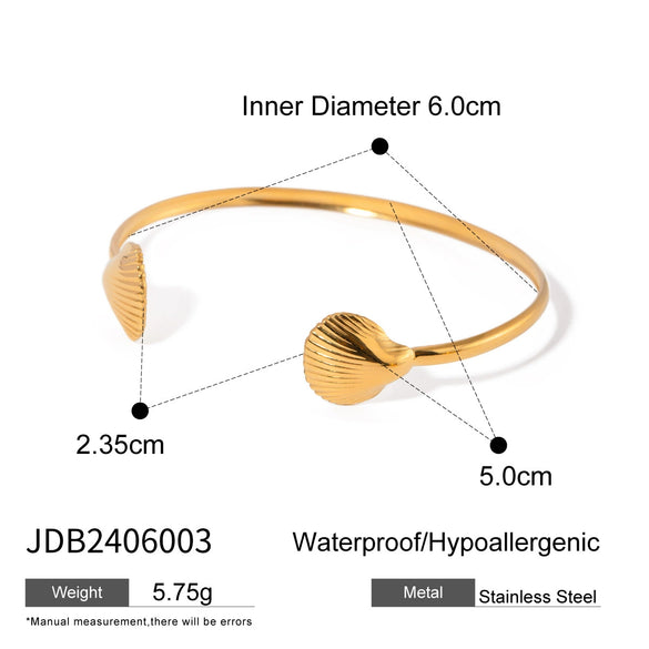 Bracelet Set Stainless Steel Scallop Opening Jewelry Electroplated For Women