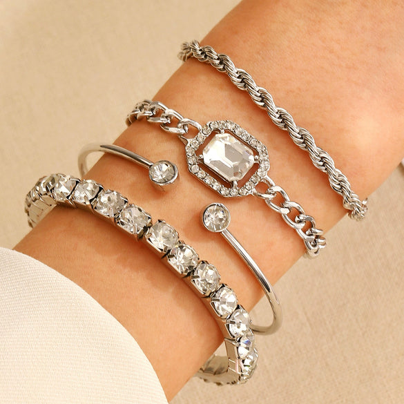 Bracelet Set Zinc Alloy Heart Geometric Animal Zodiac Diamond Women's Jewelry
