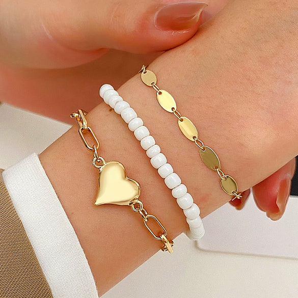 Bracelet Set Zinc Alloy Heart Geometric Animal Zodiac Diamond Women's Jewelry
