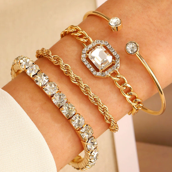 Bracelet Set Zinc Alloy Heart Geometric Animal Zodiac Diamond Women's Jewelry