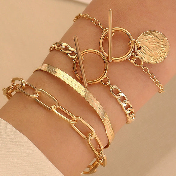 Bracelet Set Zinc Alloy Heart Geometric Animal Zodiac Diamond Women's Jewelry