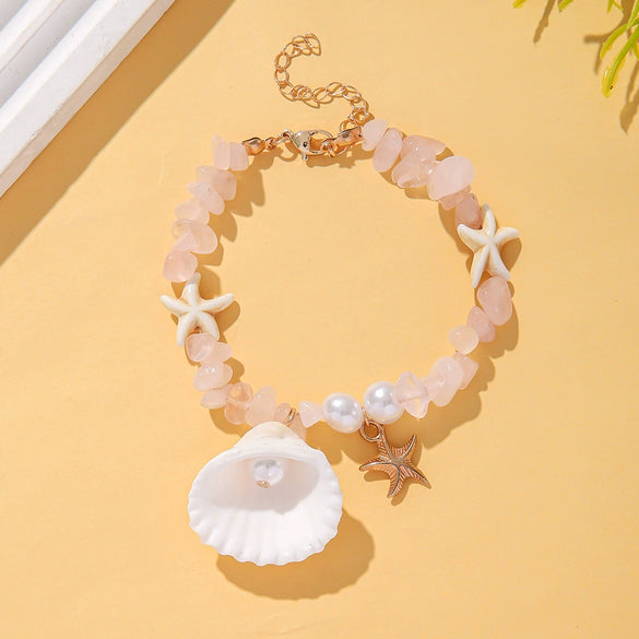 Bracelet Shell Imitation Pearl Gravel Handmade Beads Women's Natural Style