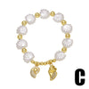 Bracelet Shell Pearl Copper Geometric Style Electroplated