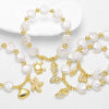 Bracelet Shell Pearl Copper Geometric Style Electroplated