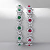 Bracelet 925 Silver Cultivation Emerald Geometric Electroplating Design For Women